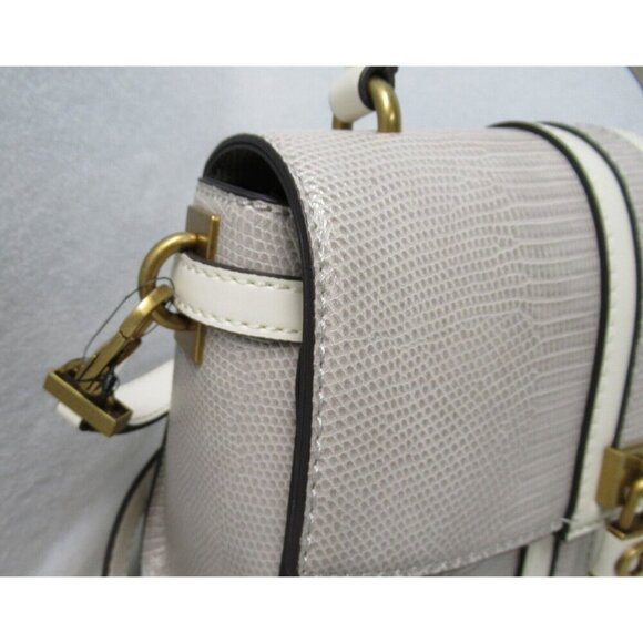 Guess Ginevra Handle Crossbody Bag Purse Taupe & Cream Gold Hardware Exotic NWOT - Picture 4 of 15